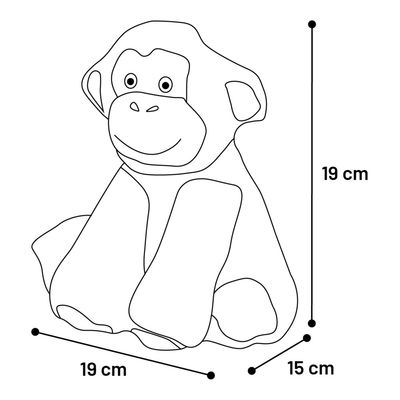 Jouet Drala Singe assis Brun H 21 cm pour chien