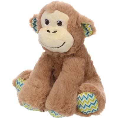 Jouet Drala Singe assis Brun H 21 cm pour chien