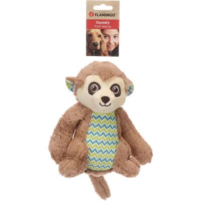 Jouet Drala Singe Brun H 21 cm pour chien