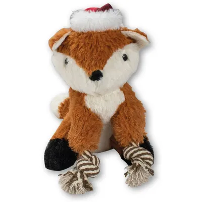 Doogy Peluche renard de Noël avec corde Doogy Peluche renard de Noël avec corde