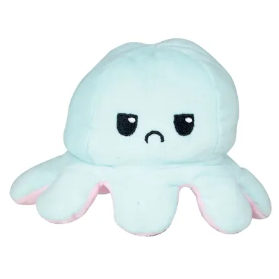 Doogy Peluche pieuvre reversible : 19 cm