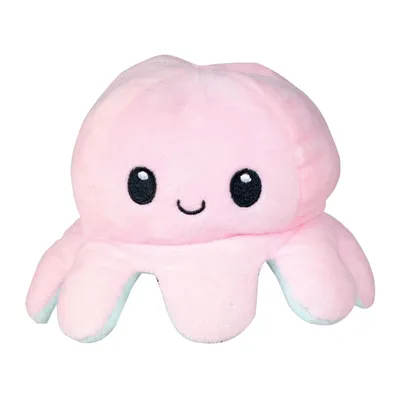 Doogy Peluche pieuvre reversible : 19 cm