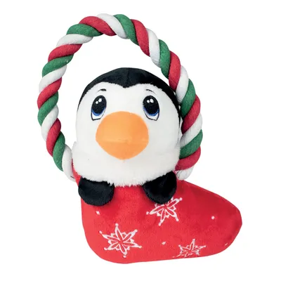 Doogy Peluche pingouin avec corde Doogy Peluche pingouin avec corde
