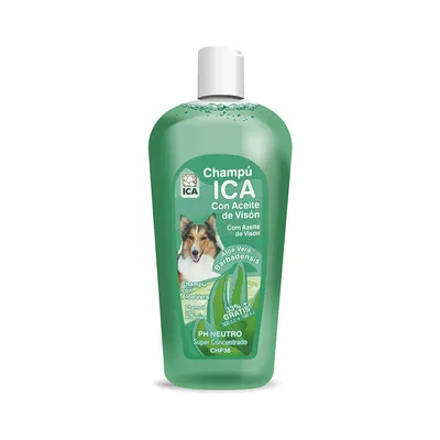 ICA chp38 Shampooing Huile Vison avec Aloe Vera pour Chiens