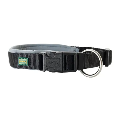 HUNTER Vario Plus Collier en neoprene, 30-35 cm, 20 mm, Noir/Gris