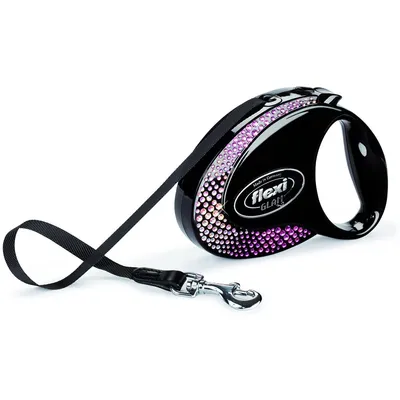 Flexi Glam Composition Laisse rétractable Ruban adhésif avec Cristaux Swaro