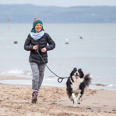 Sweetie Laisse en Corde pour Chien Noir avec 2 poignées rembourrées Confort