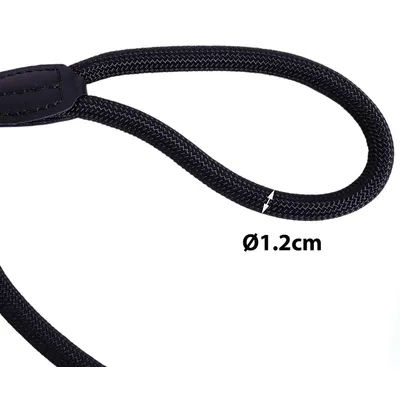 lionto laisse de dressage avec collier intégré et butée, en nylon