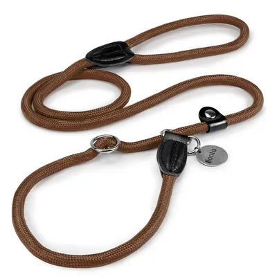 lionto laisse de dressage avec collier intégré et butée, en nylon lionto laisse de dressage avec collier intégré et butée, en nylon