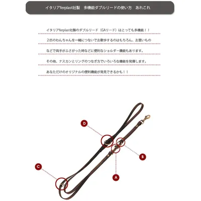 Ferplast Laisse Cuir Naturel Dressage