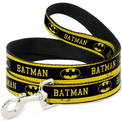 Buckle-down Batman/Logo a Rayures Jaune Noir Dog Leash, 6 '