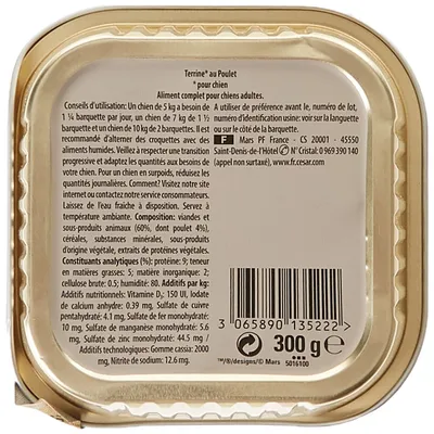 CESAR Les Classiques – Nourriture pour Chien Adulte au Poulet en Terrine