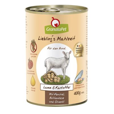 Lieblingsteller S Repas Pâtée Agneau & Pommes de Terre, Lot de 6 (6 x 400 g
