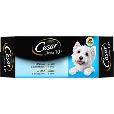 CESAR Barquettes en Gelée pour Chien Senior – Délicieuses Recettes Variées