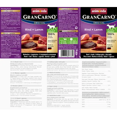 Animonda Nourriture pour Chien – Gran Carno Boeuf et Agneau