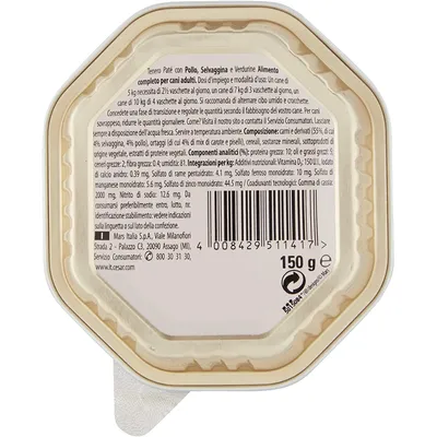 Cesar – Nourriture pour Chien avec Tendre Paté au Poulet