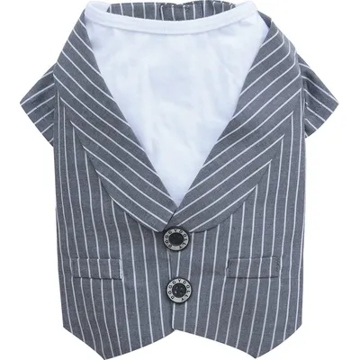 Doggy dolly C018 chien Veste à rayures fines Gris