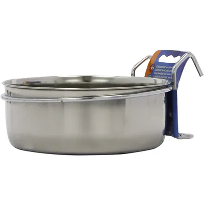 Nobby Mangeoire Inoxydable + 2 Crochets pour Oiseau 0,90 L 15 cm