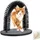 Relaxdays Arche à chat avec herbe à chat, archet de toilettage pour chat -