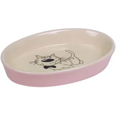 Nobby Bol Ovale en céramique pour Chat Rose/Beige 17 x 11 x 2,5 cm Nobby Bol Ovale en céramique pour Chat Rose/Beige 17 x 11 x 2,5 cm