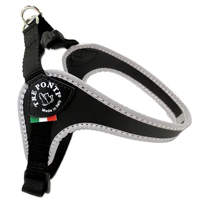 Tre Ponti Easy Fit Classic Harnais pour Chien Noir 2 cm