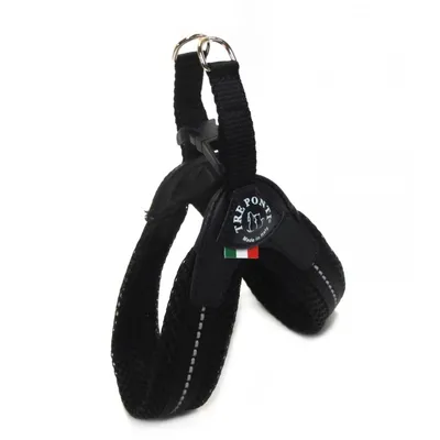 Tre Ponti Fibbia Harnais en maille pour petits chiens Noir Taille 3
