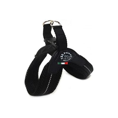 Tre Ponti Fibbia Harnais en maille pour petits chiens Noir Taille 2,5