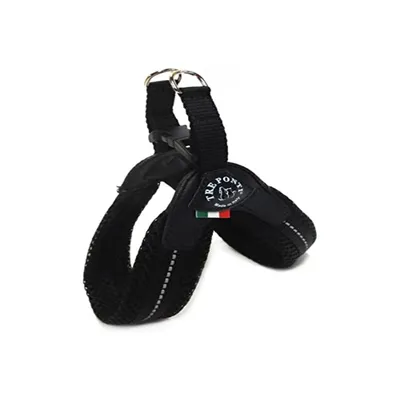 Tre Ponti Fibbia Harnais en maille pour petits chiens Noir Taille 2,5