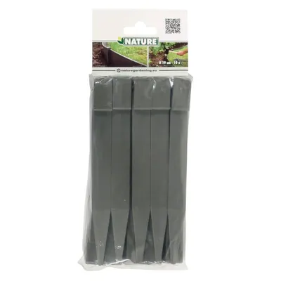 Nature Chevilles d'ancrage de jardin 10 pcs Gris Petit