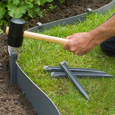 Nature Chevilles d'ancrage de jardin 10 pcs Gris Petit