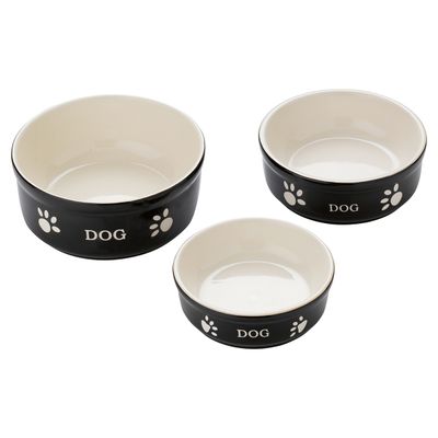 Nobby Hunde Keramiknapf Dog schwarz/beige
