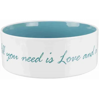 TRIXIE Écuelle ceramique Pet's Home - 0.8 L - &Oslash; 16 cm - Creme et ble