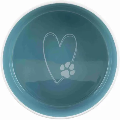 TRIXIE Écuelle ceramique Pet's Home - 0.8 L - &Oslash; 16 cm - Creme et ble