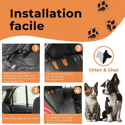 Couverture de Protection pour Voiture - Banquette Arrière et Coffre