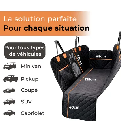 Couverture de Protection pour Voiture - Banquette Arrière et Coffre