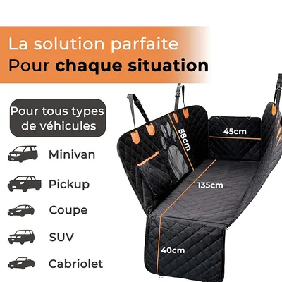 Couverture de Protection pour Voiture - Banquette Arrière et Coffre