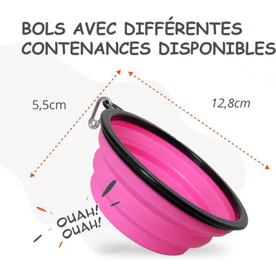 Bol Pliable pour Chiens et Chats - Compact, Silicone Durable, Voyage.