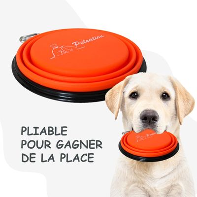 Bol Pliable pour Chiens et Chats - Compact, Silicone Durable, Voyage.
