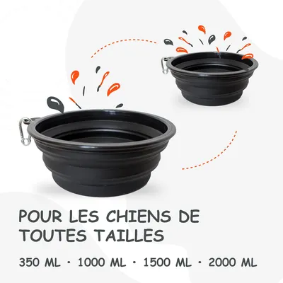 Bol Pliable pour Chiens et Chats - Compact, Silicone Durable, Voyage.
