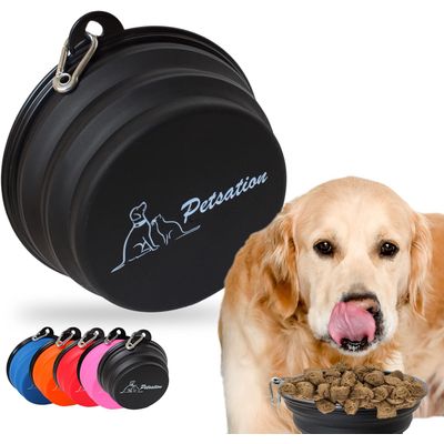 Bol Pliable pour Chiens et Chats - Compact, Silicone Durable, Voyage. Noir 1500ml