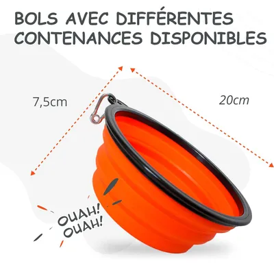 Bol Pliable pour Chiens et Chats - Compact, Silicone Durable, Voyage.