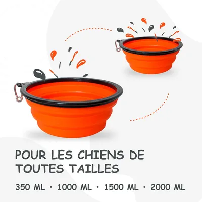 Bol Pliable pour Chiens et Chats - Compact, Silicone Durable, Voyage.