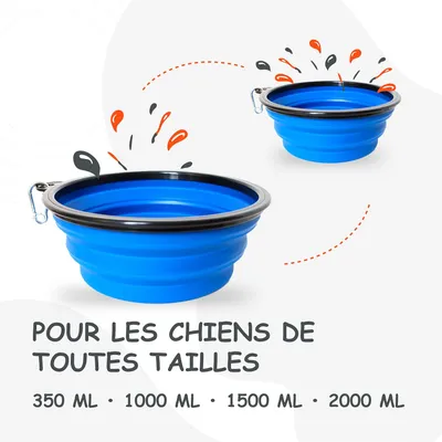 Bol Pliable pour Chiens et Chats - Compact, Silicone Durable, Voyage.