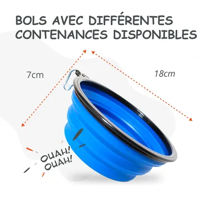 Bol Pliable pour Chiens et Chats - Compact, Silicone Durable, Voyage.
