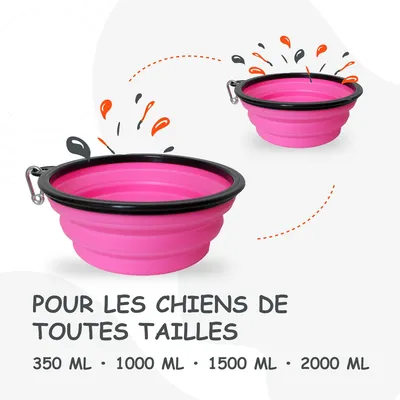 Bol Pliable pour Chiens et Chats - Compact, Silicone Durable, Voyage.