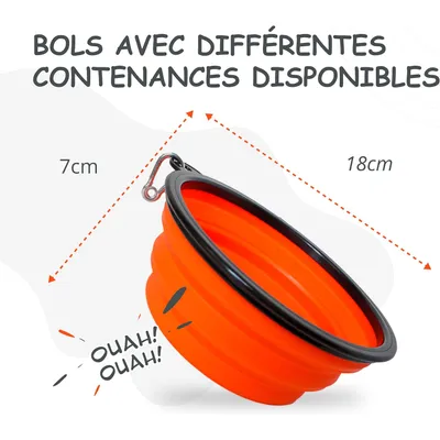 Bol Pliable pour Chiens et Chats - Compact, Silicone Durable, Voyage.