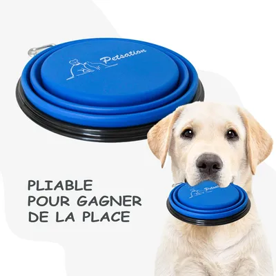 Bol Pliable pour Chiens et Chats - Compact, Silicone Durable, Voyage.