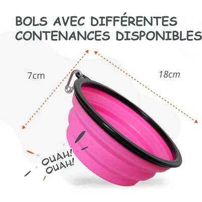 Bol Pliable pour Chiens et Chats - Compact, Silicone Durable, Voyage.