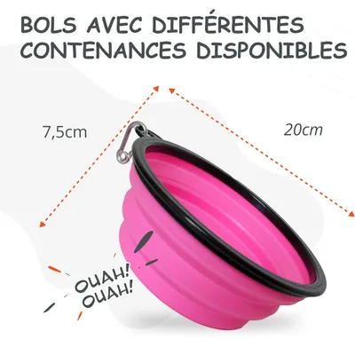 Bol Pliable pour Chiens et Chats - Compact, Silicone Durable, Voyage.