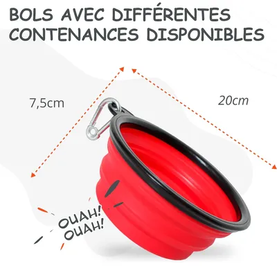 Bol Pliable pour Chiens et Chats - Compact, Silicone Durable, Voyage.